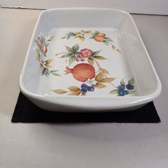 Vintage Brunelli Tiffany Pomegranate Flowers Heavy Bakeware Cottagecore - Picture 3 of 6